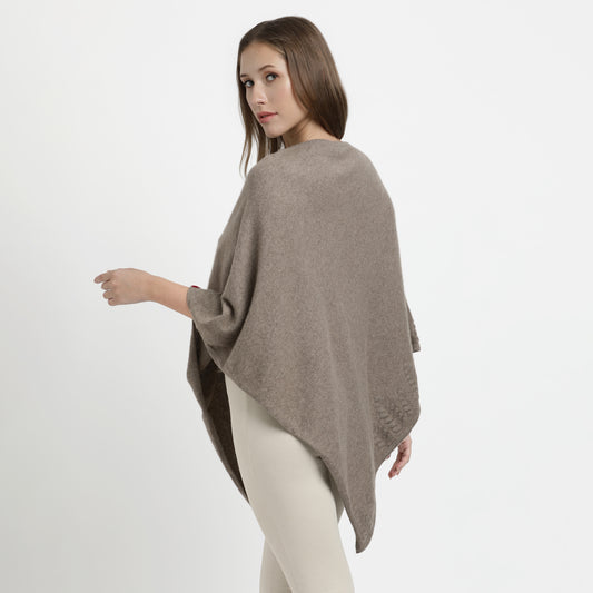 Poncho Trees Border Natural L/XL