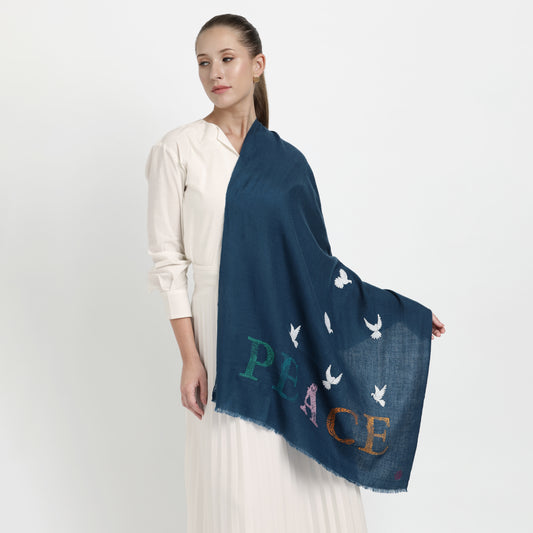 Peace Antique Blue Stole