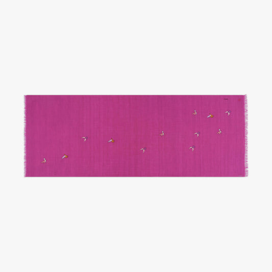Minimal Embroidery Freedom Fuchsia Dove Stole