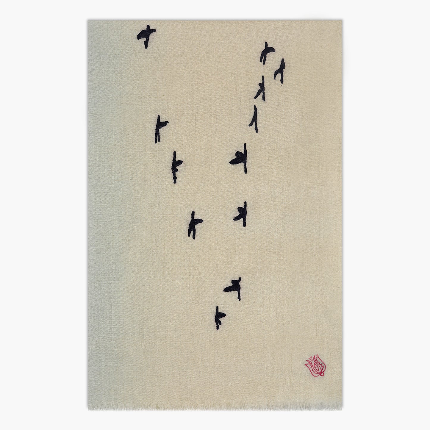 Minimal Birds Bright Sky Dip Dye Stole
