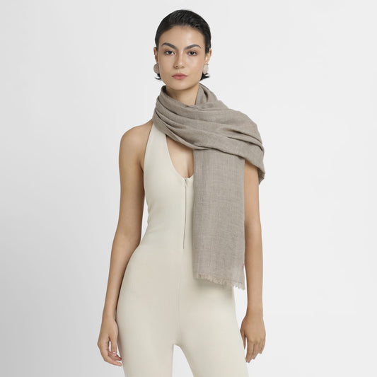 Zari Natural with Gold Thread Shawl