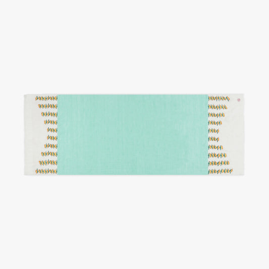 Flower Garlands Ivory Green Stole