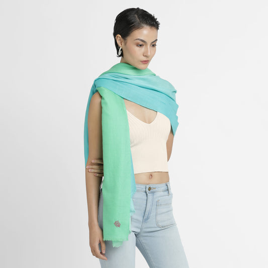 Dip Dye Aquatic Awe Shawl