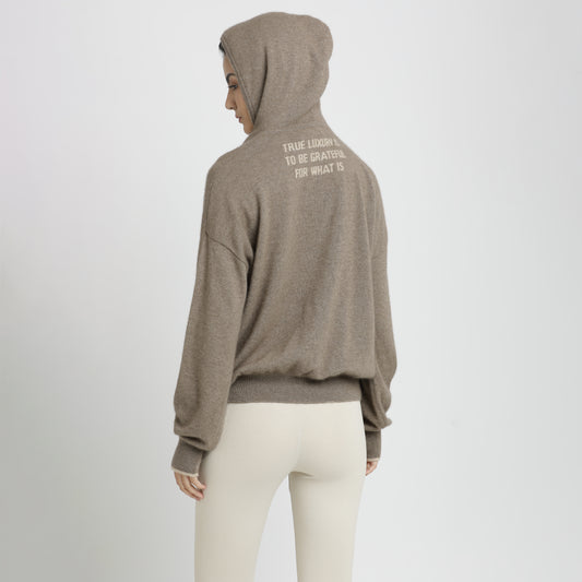 Embroidered Hoodie Natural Joy S/M