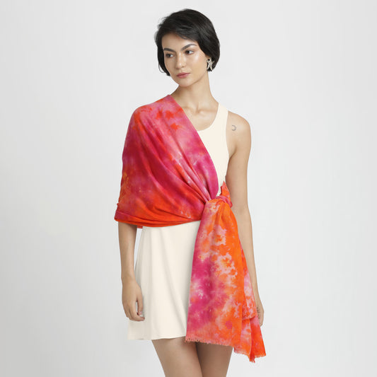 Batik Pink/Orange Shawl