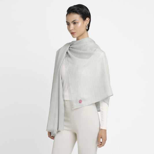 Double Weave Shiny Grey Stole