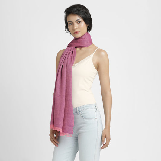 Double Weave Purple Pink Shawl
