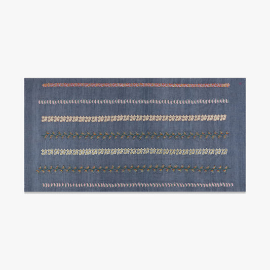 Flower Garlands Jeans Blue Shawl