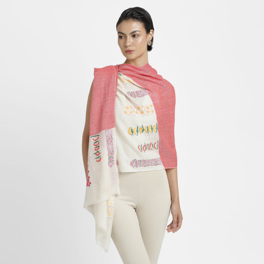 Flower Garlands Ivory Pink Stole