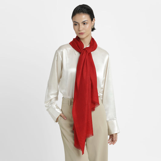 Zari Red with Gold Thread Stole