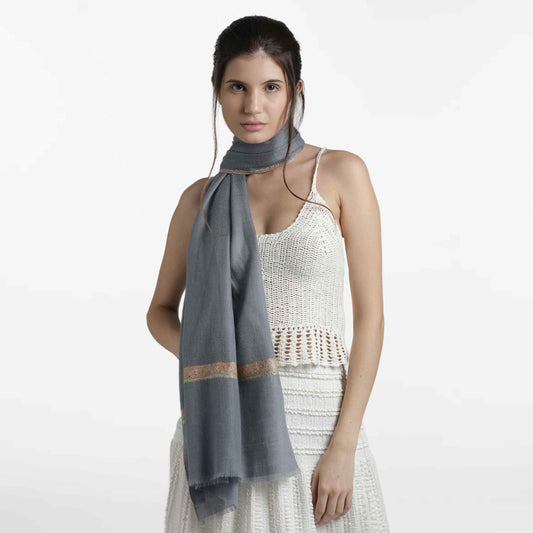Hashidar Grey Stole