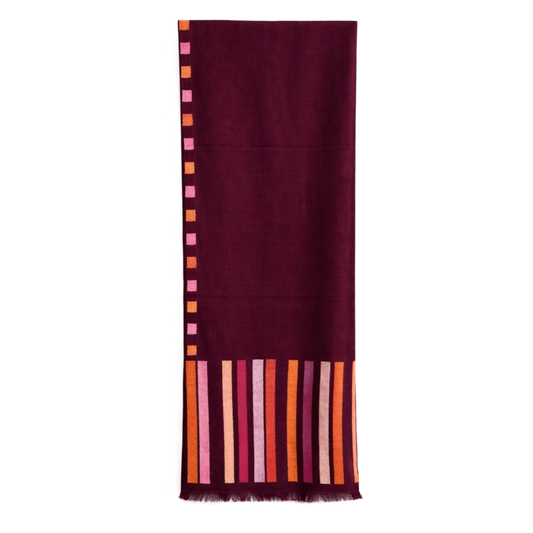 Fringes Plum Stole
