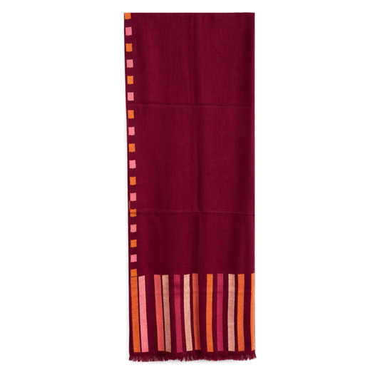 Fringes Burgundy Shawl
