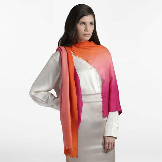 Dip Dye Pink Orange Stole