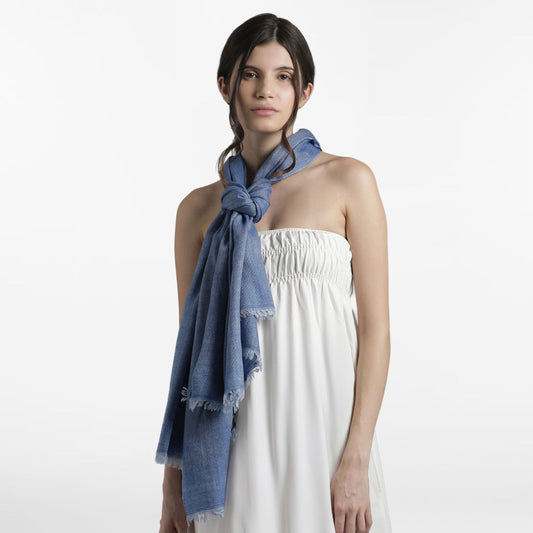 Double Weave Jean Bleu Marine et Blanc SH