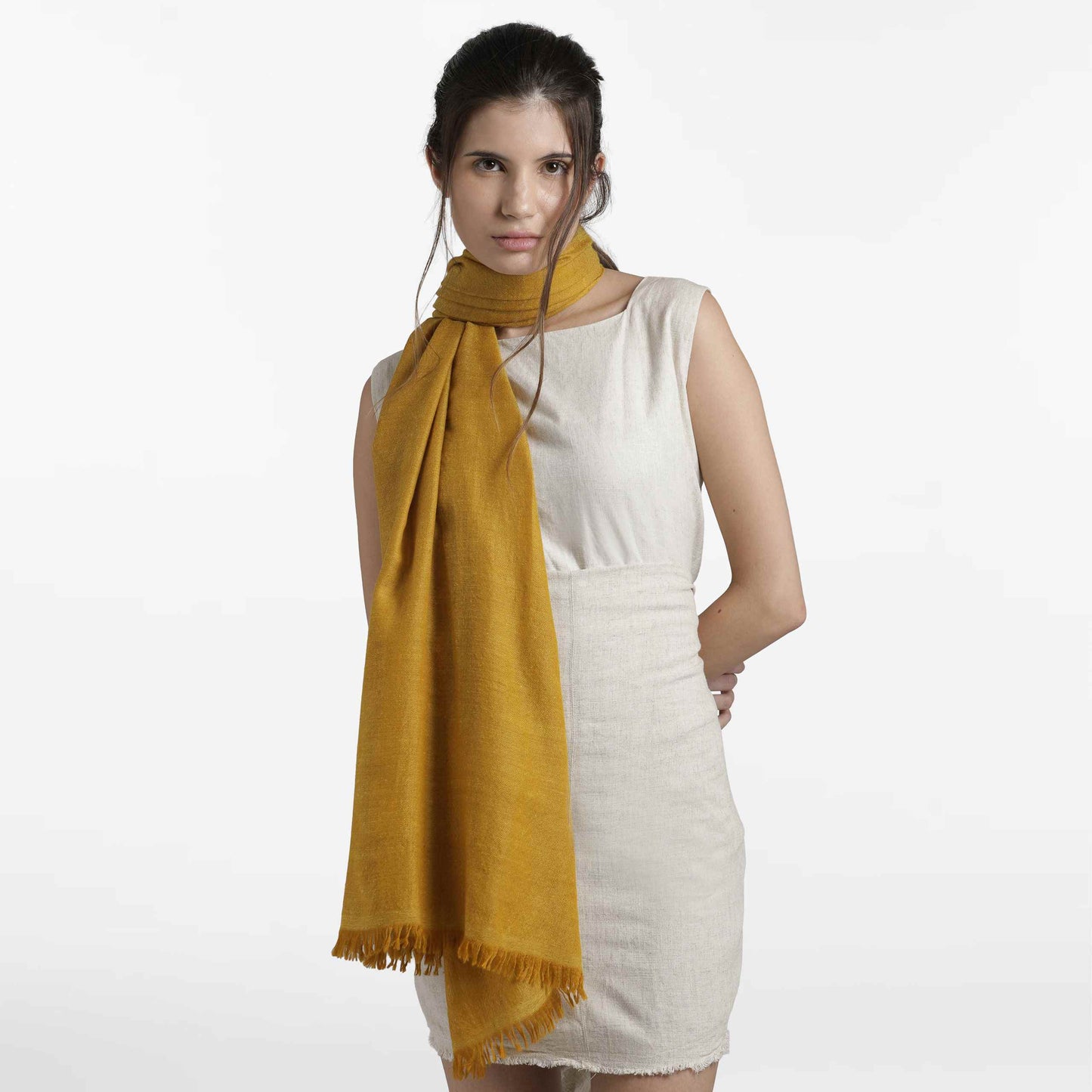 Double Weave Mustard Shawl