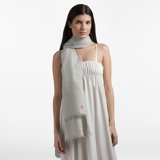 Double Weave Shiny Grey Shawl