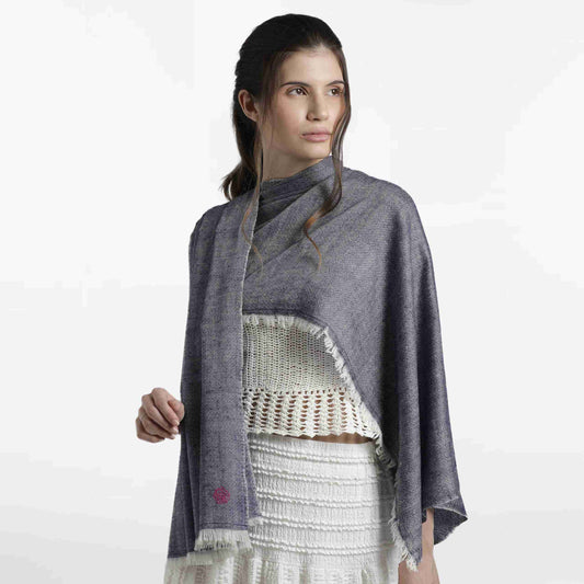 Double Weave Navy Jeans Shawl