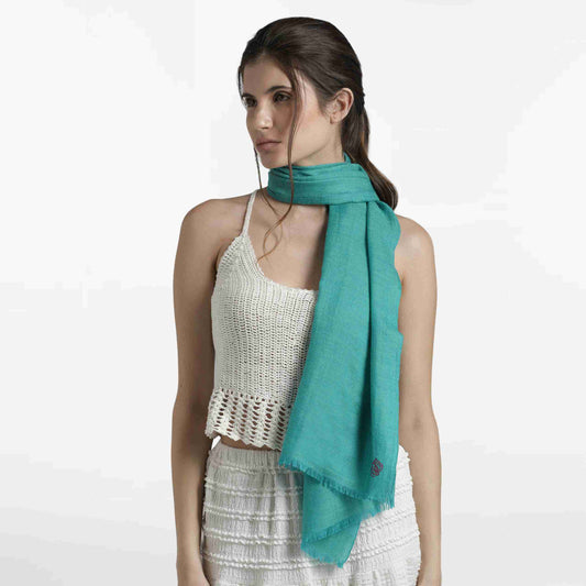 Double Weave Turquoise Stole