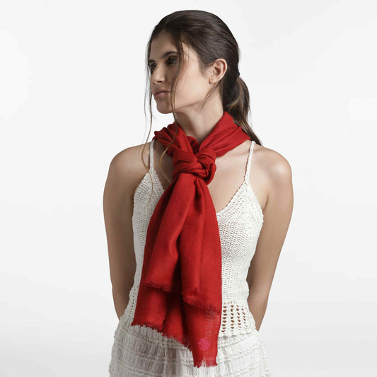 Double Weave Red Pop Stole