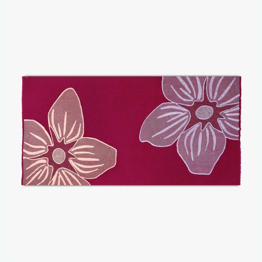 Macro Flowers Purple Shawl