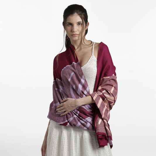 Macro Flowers Purple Shawl