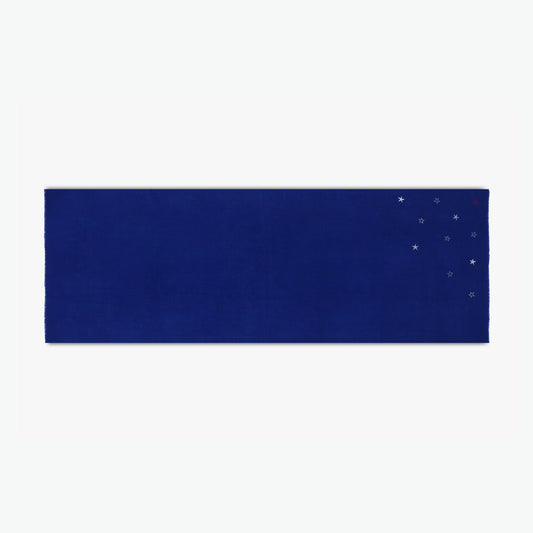 Minimal Embroidery Corner Stars Royal Blue Stole