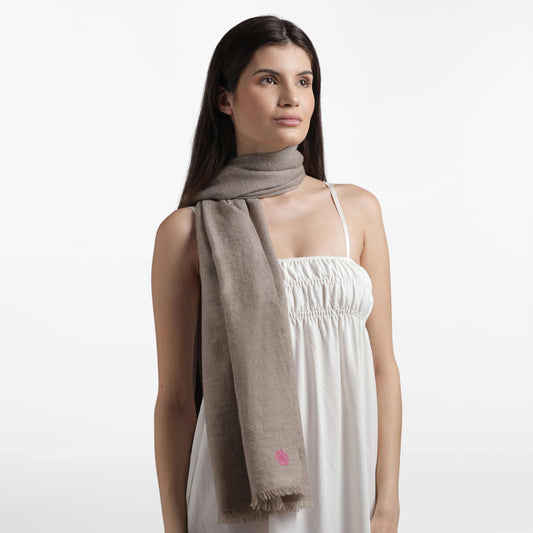 Zari Natural with Gold Thread Stole