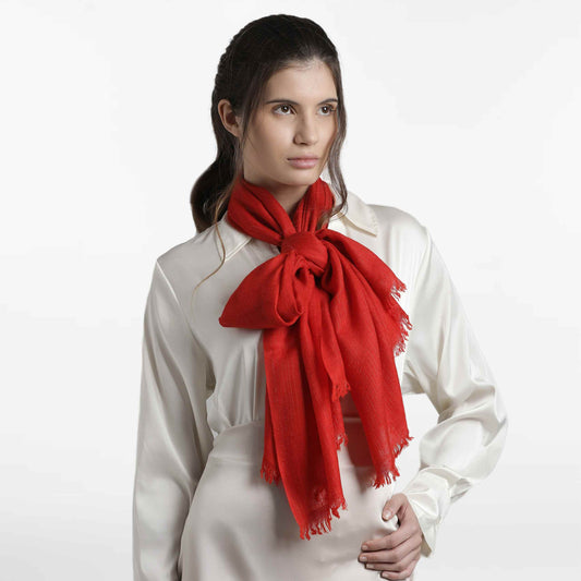 Zari Red with Gold Thread Shawl