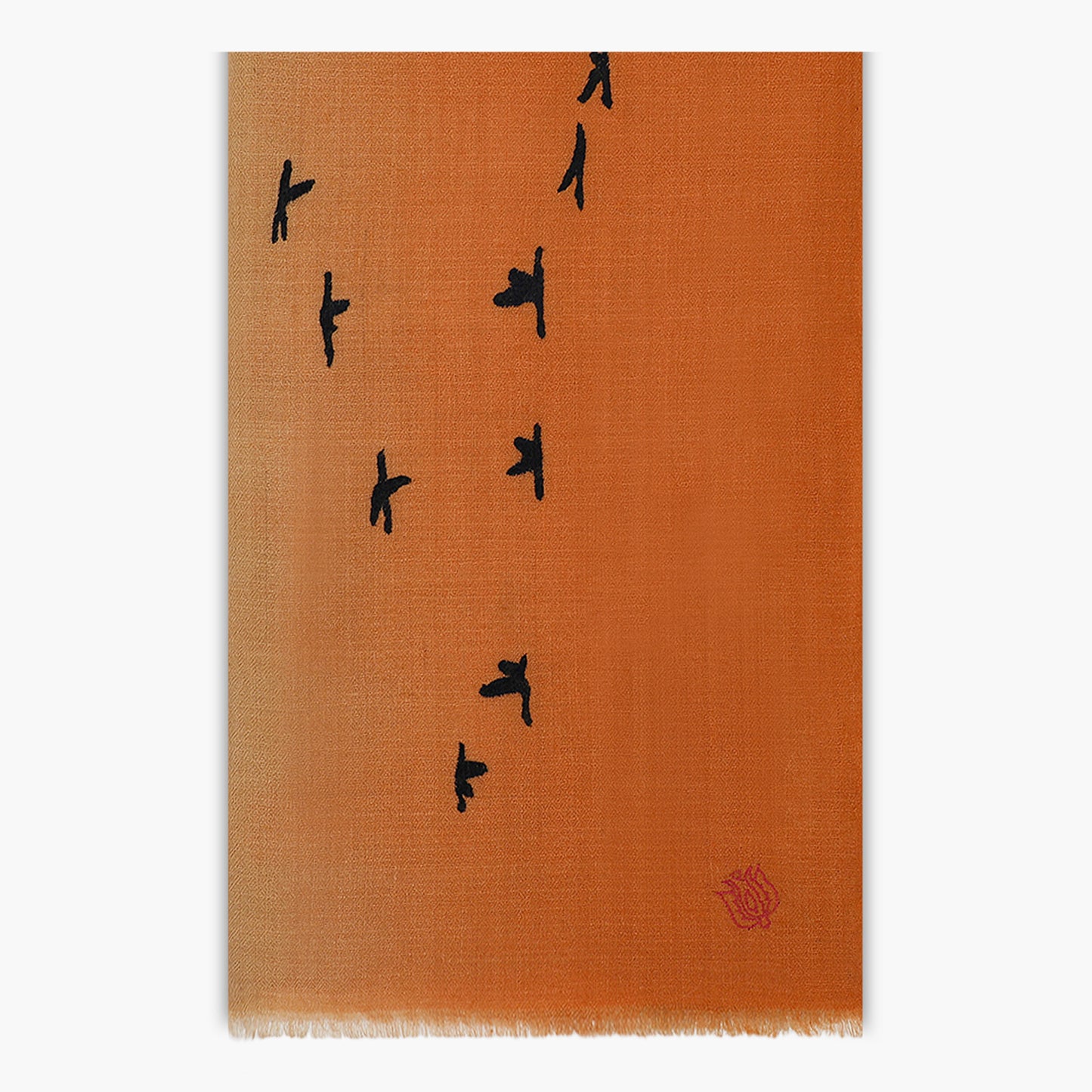 Minimal Birds Warm Sunset Dip Dye Stole
