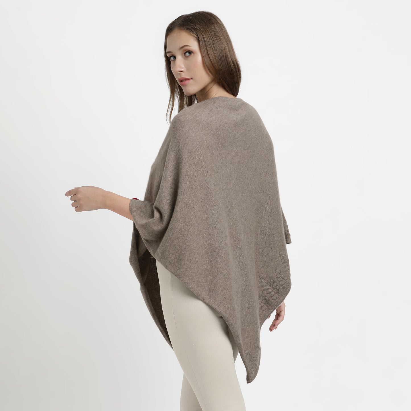 Poncho Trees Border Natural L/XL