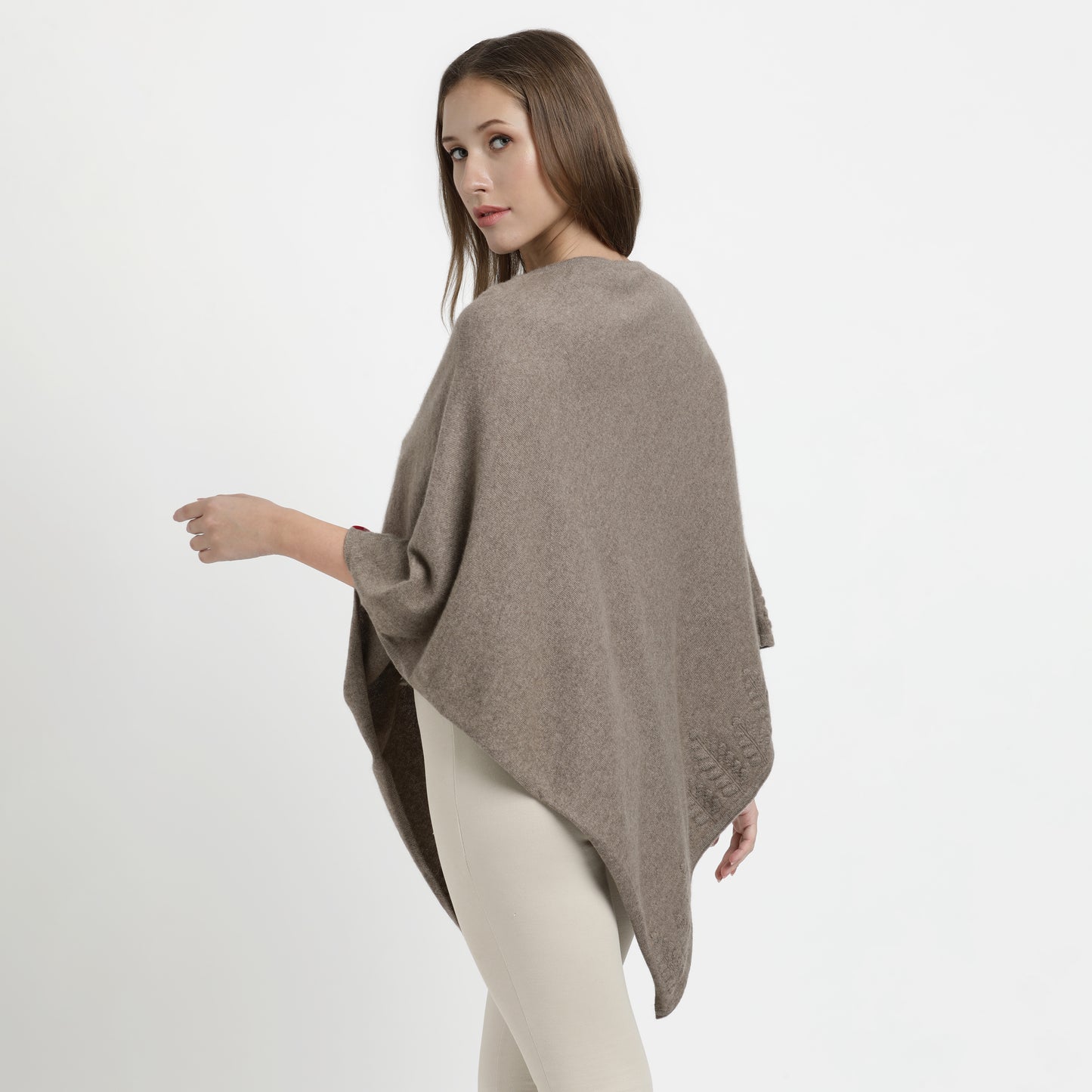 Poncho Trees Border Natural L/XL