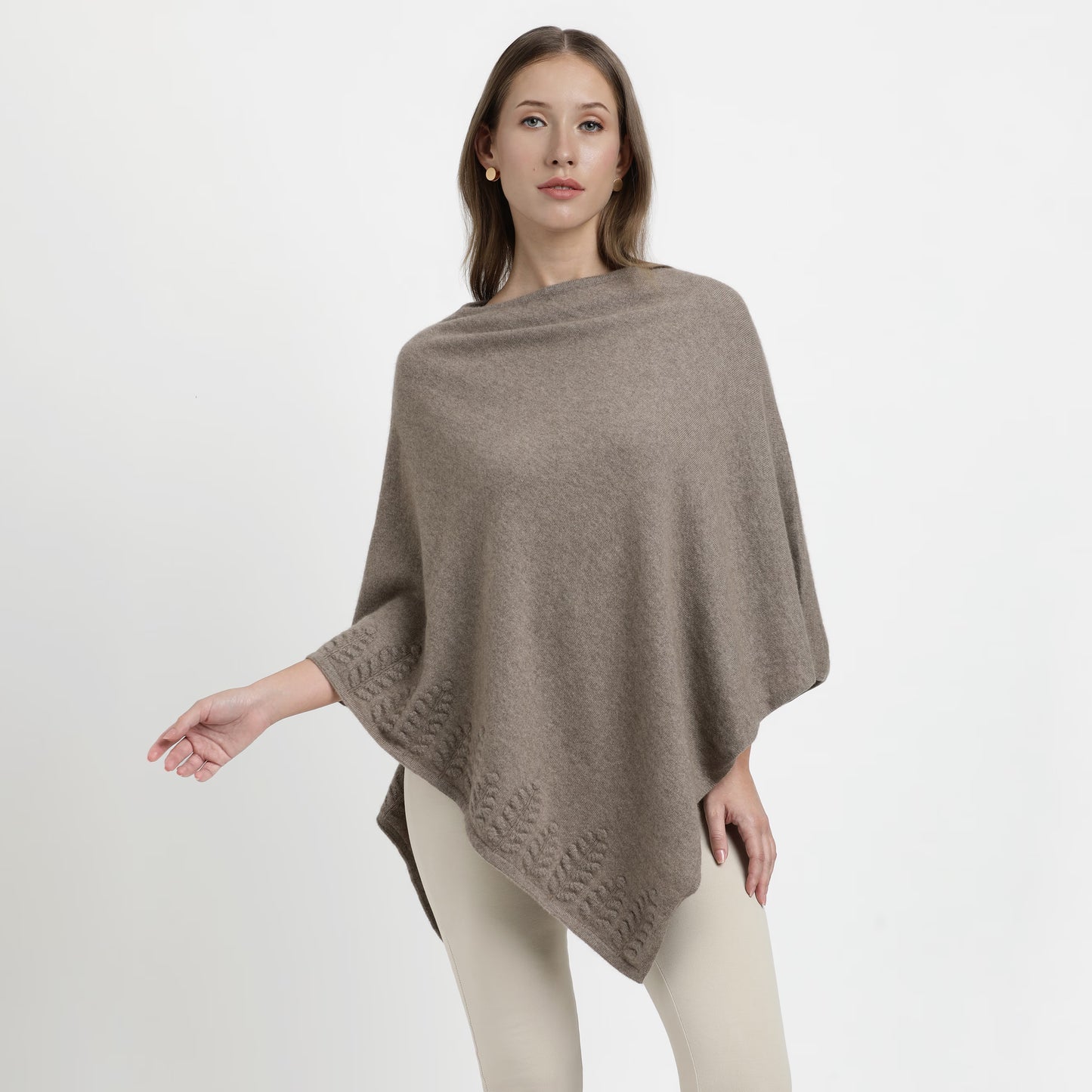 Poncho Trees Border Natural L/XL