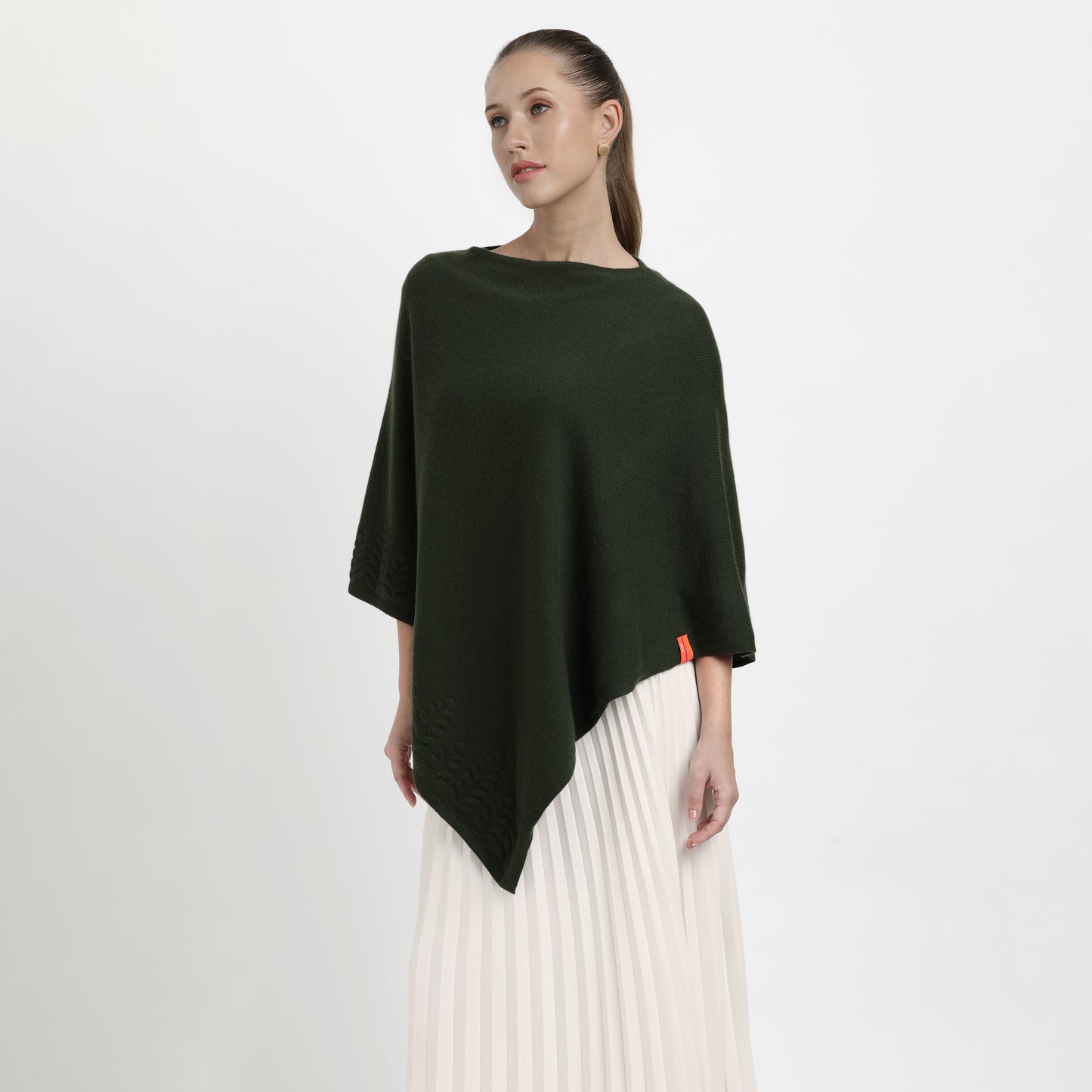 Poncho Trees Border Green S/M