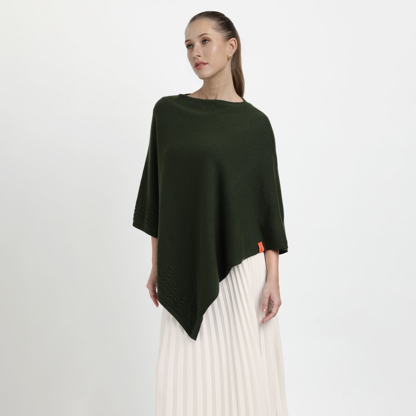 Poncho Trees Border Green L/XL