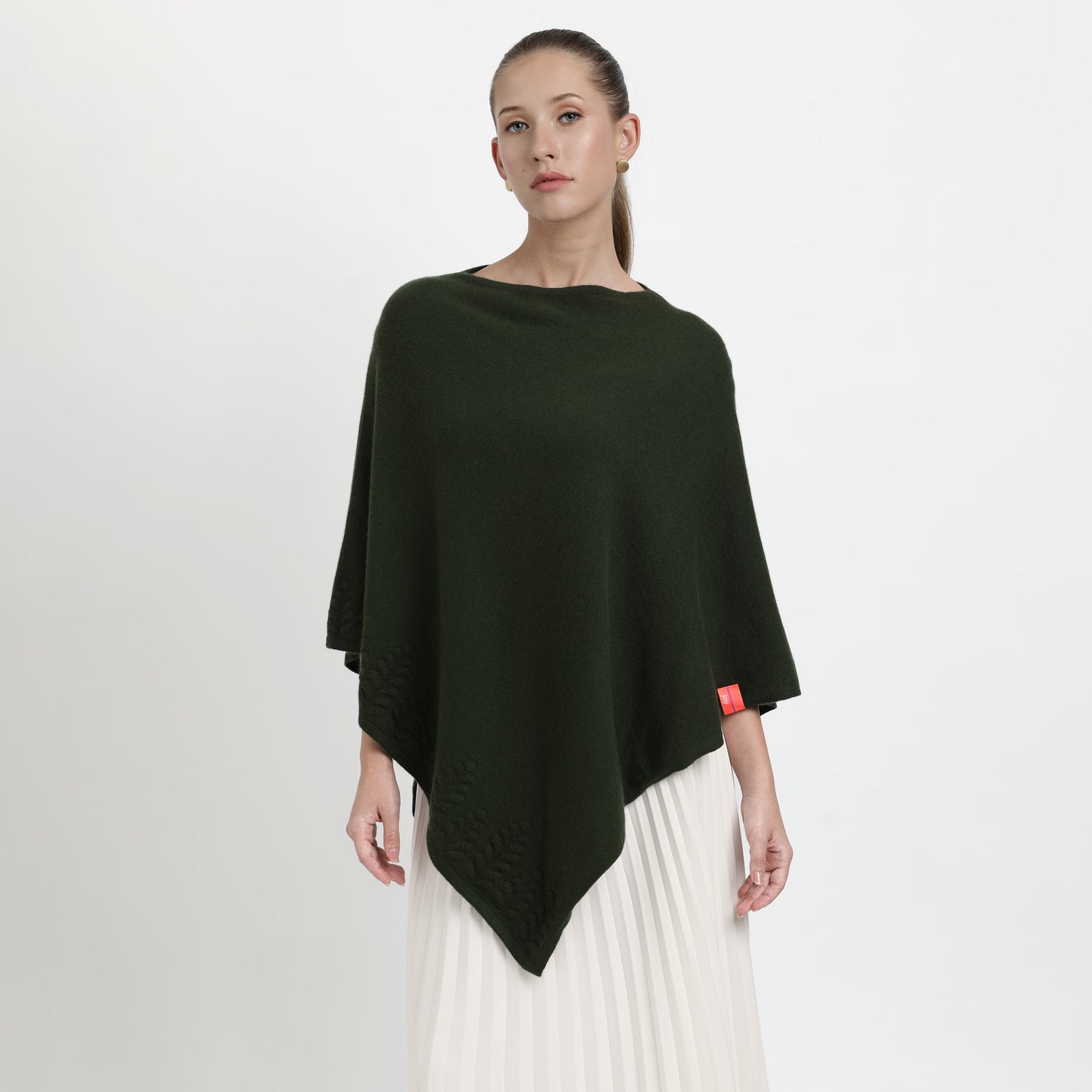 Poncho Trees Border Green S/M