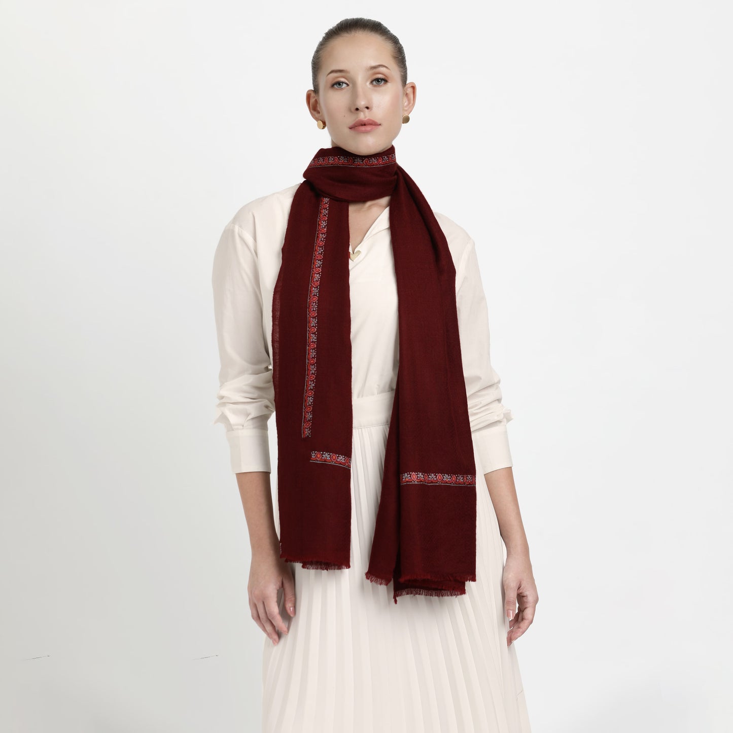 Hashidar Burgundy Stole