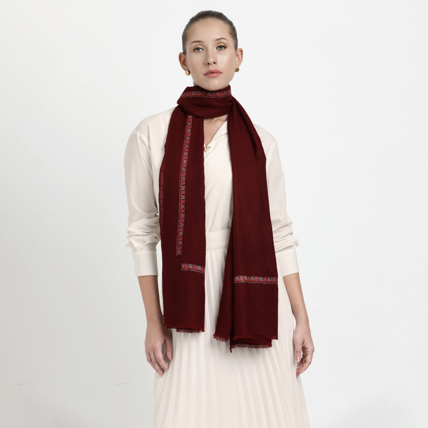 Hashidar FW25 Burgundy Stole