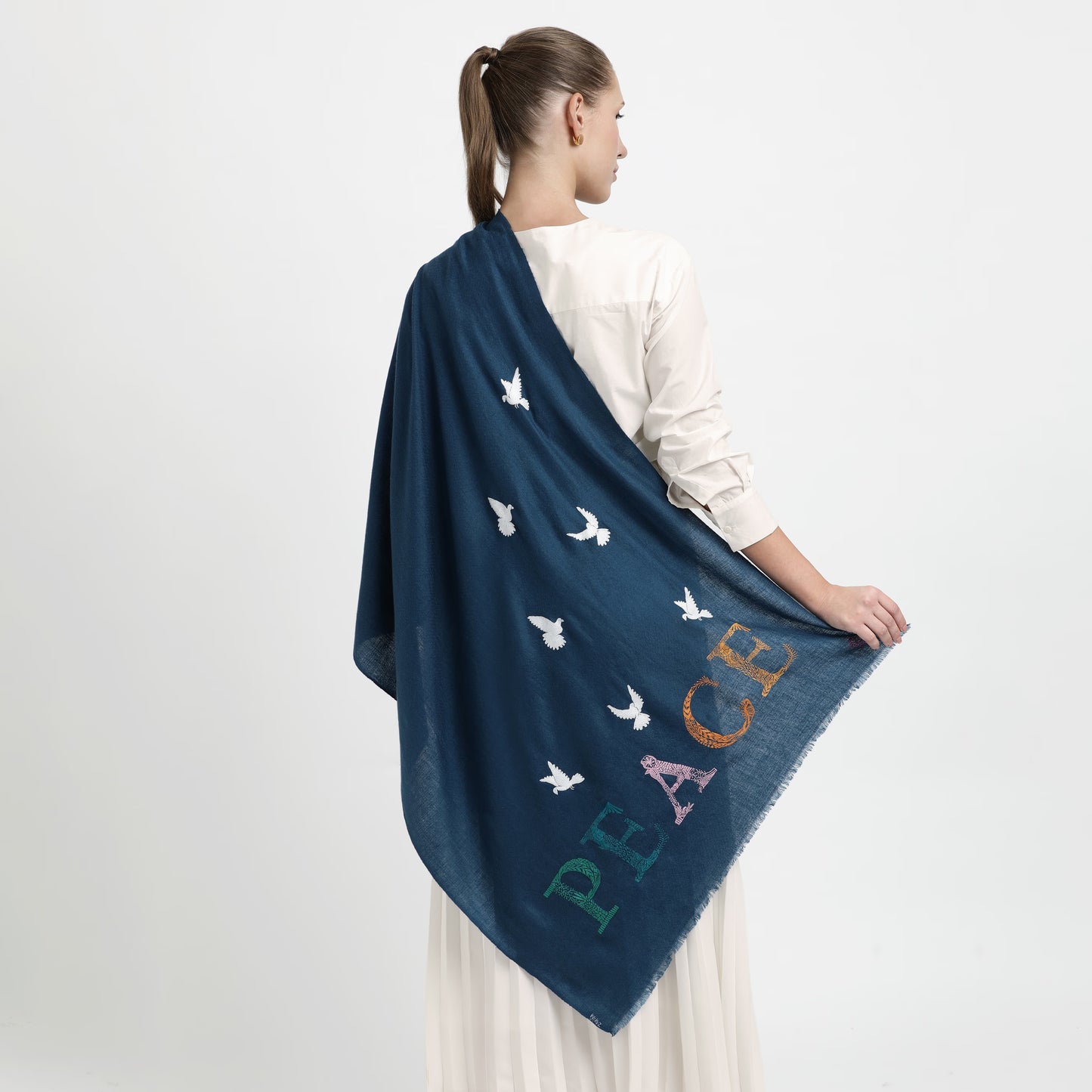 Peace Antique Blue Stole