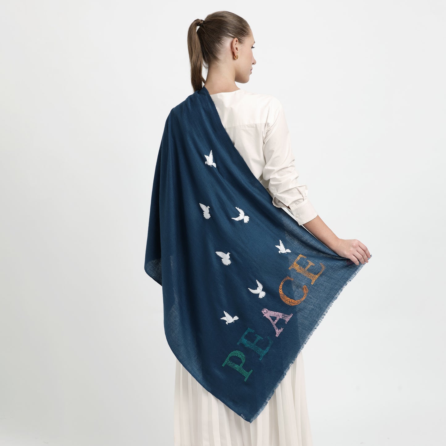 Peace Antique Blue Stole