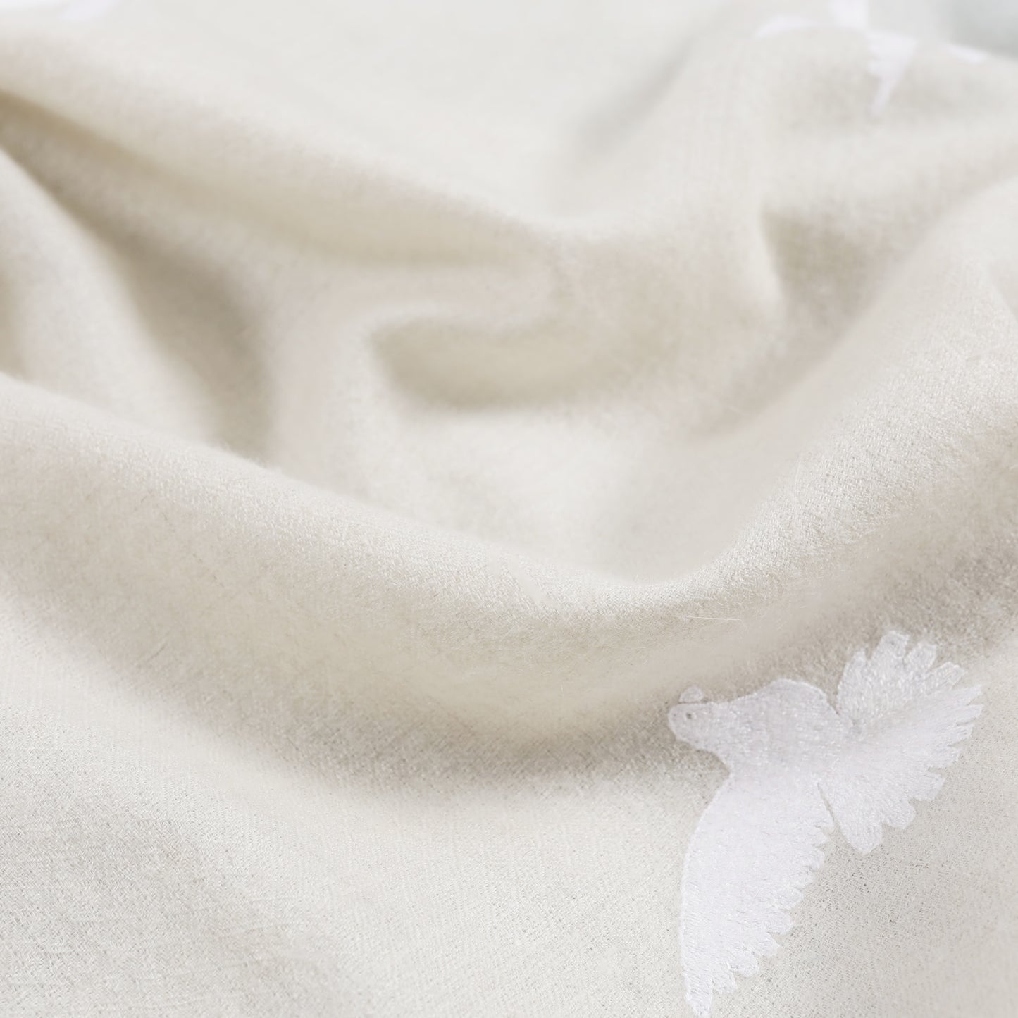 Dip Dye Ivory Blue Peace Shawl