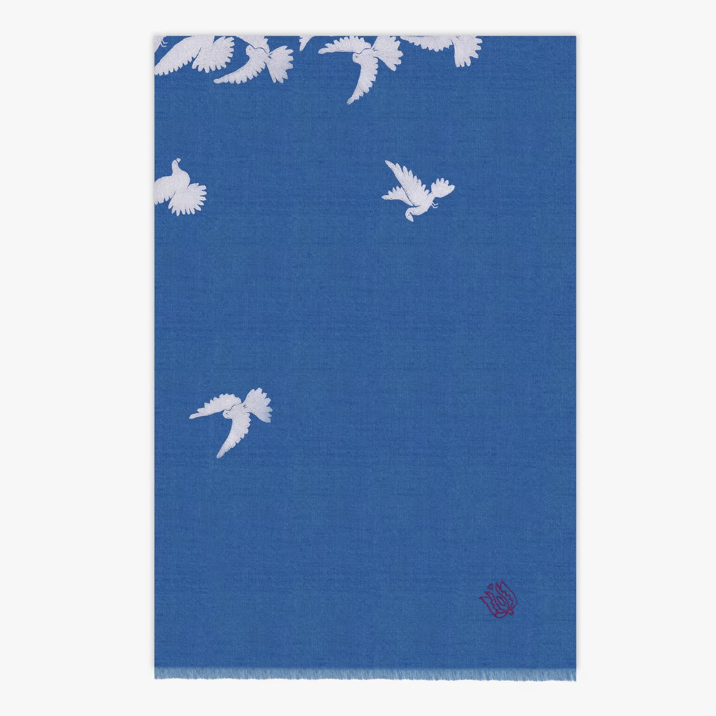 Dip Dye Ivory Blue Peace Shawl