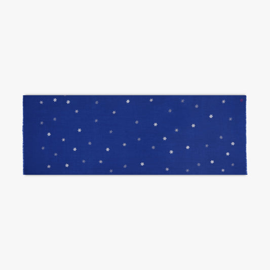 Snow Flakes All Over Royal Blue Stole