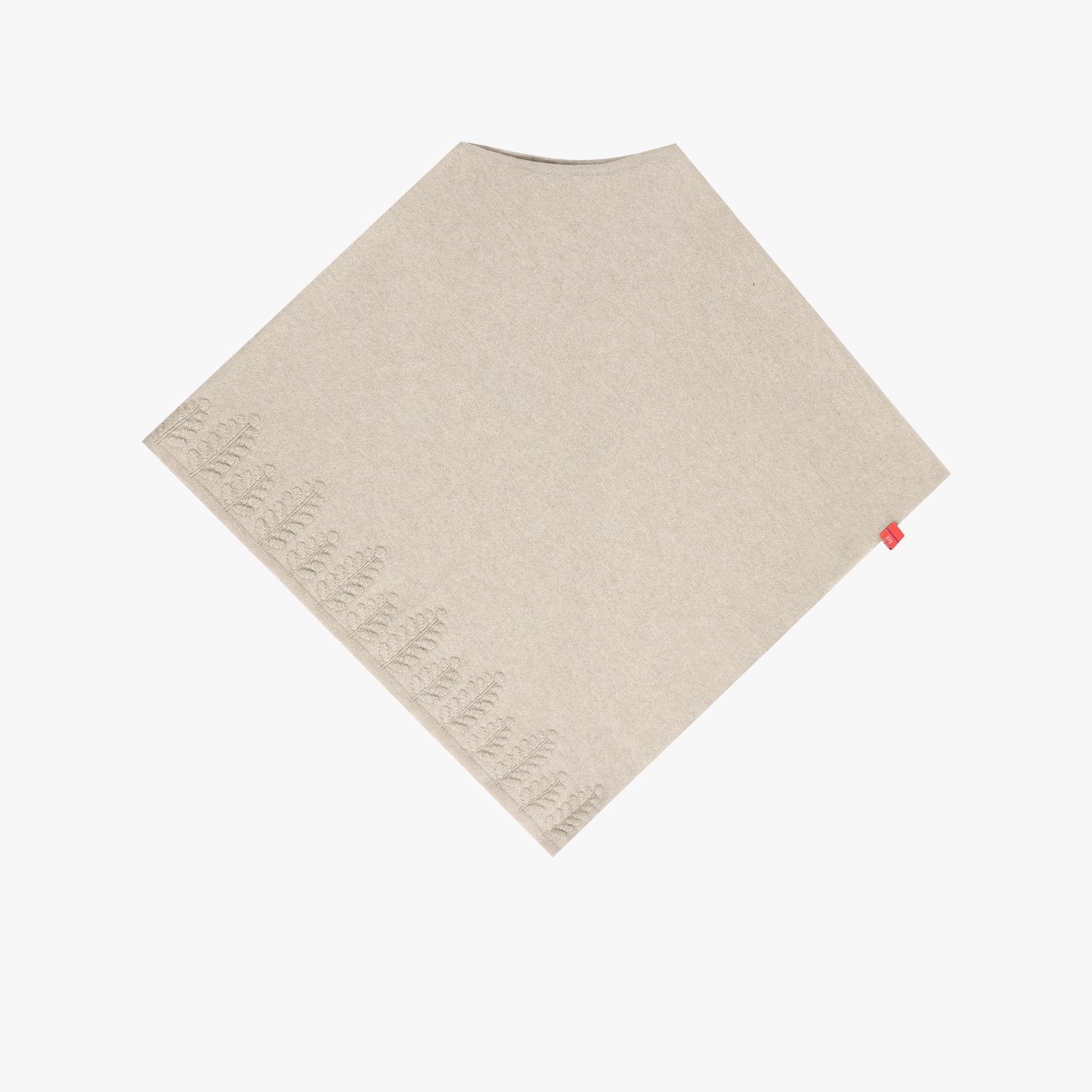 Poncho Trees Border Ivory L/XL