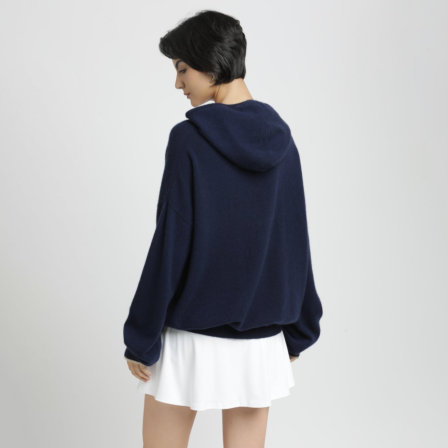 Embroidered Hoodie Navy Blue Hope S/M