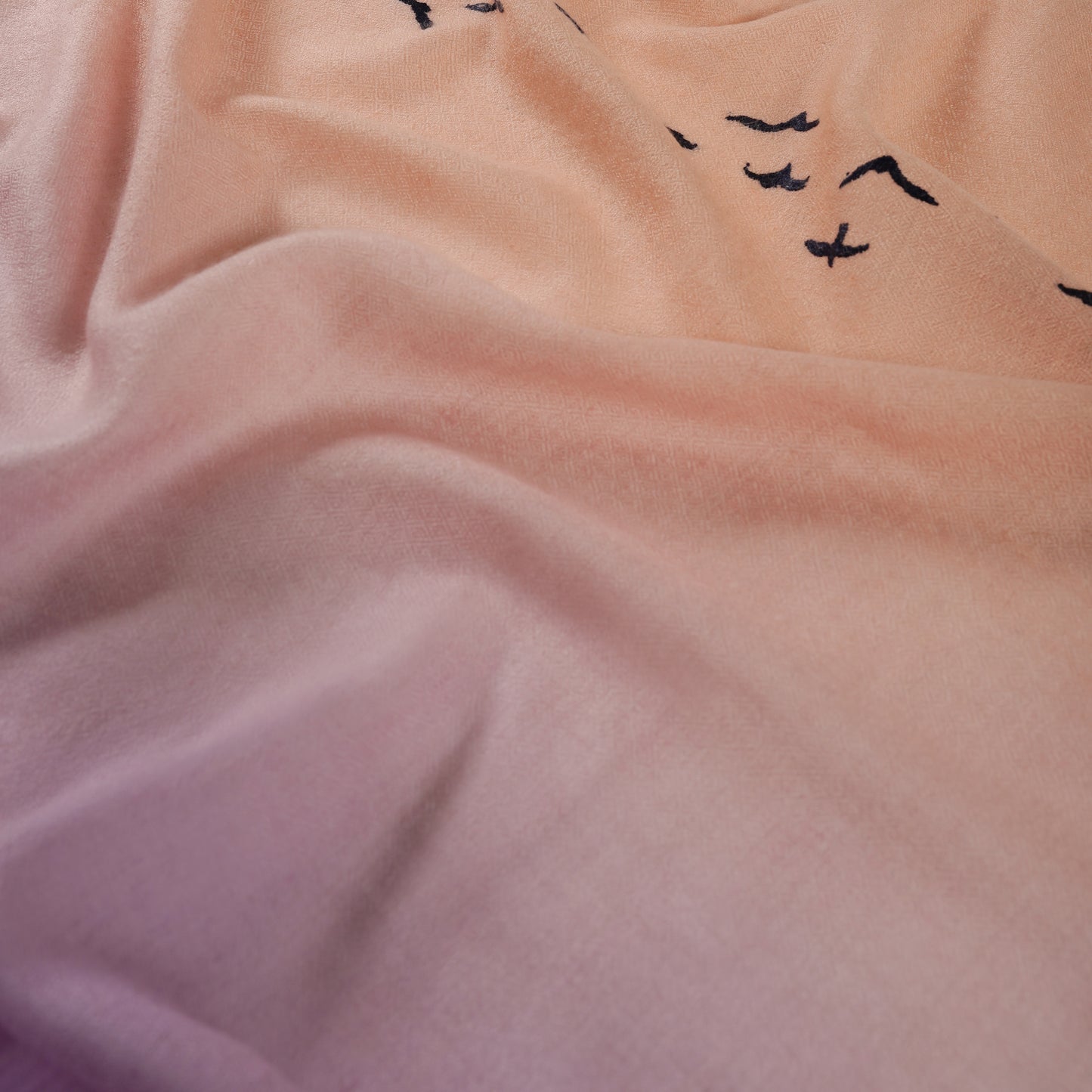 Minimal Birds Soft Sunset Dip Dye Stole