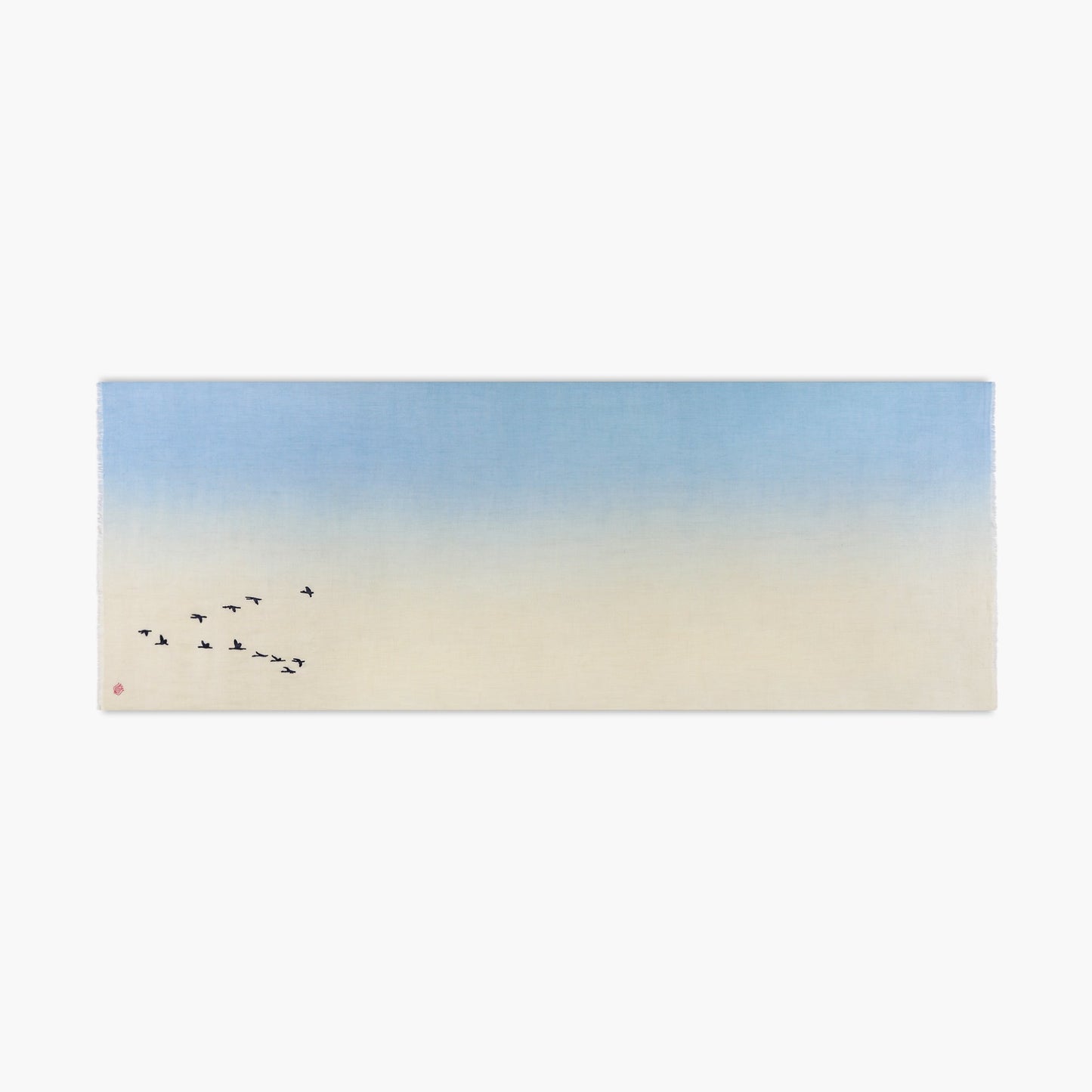 Minimal Birds Bright Sky Dip Dye Stole