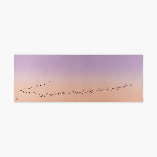 Minimal Birds Soft Sunset Dip Dye Stole