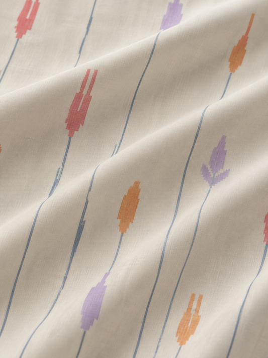 Jamdani Dew White Cotton Robe