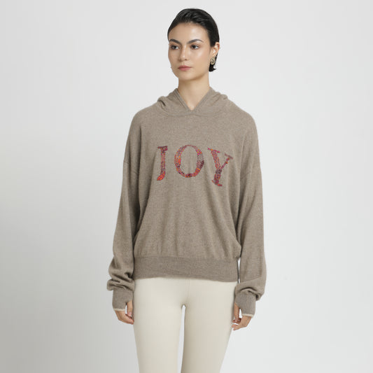 Embroidered Hoodie Natural Joy S/M